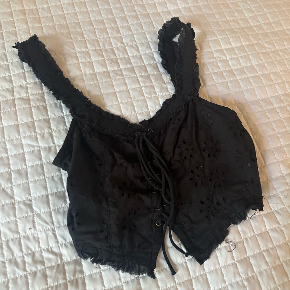 Urban outfitters lace up crop top